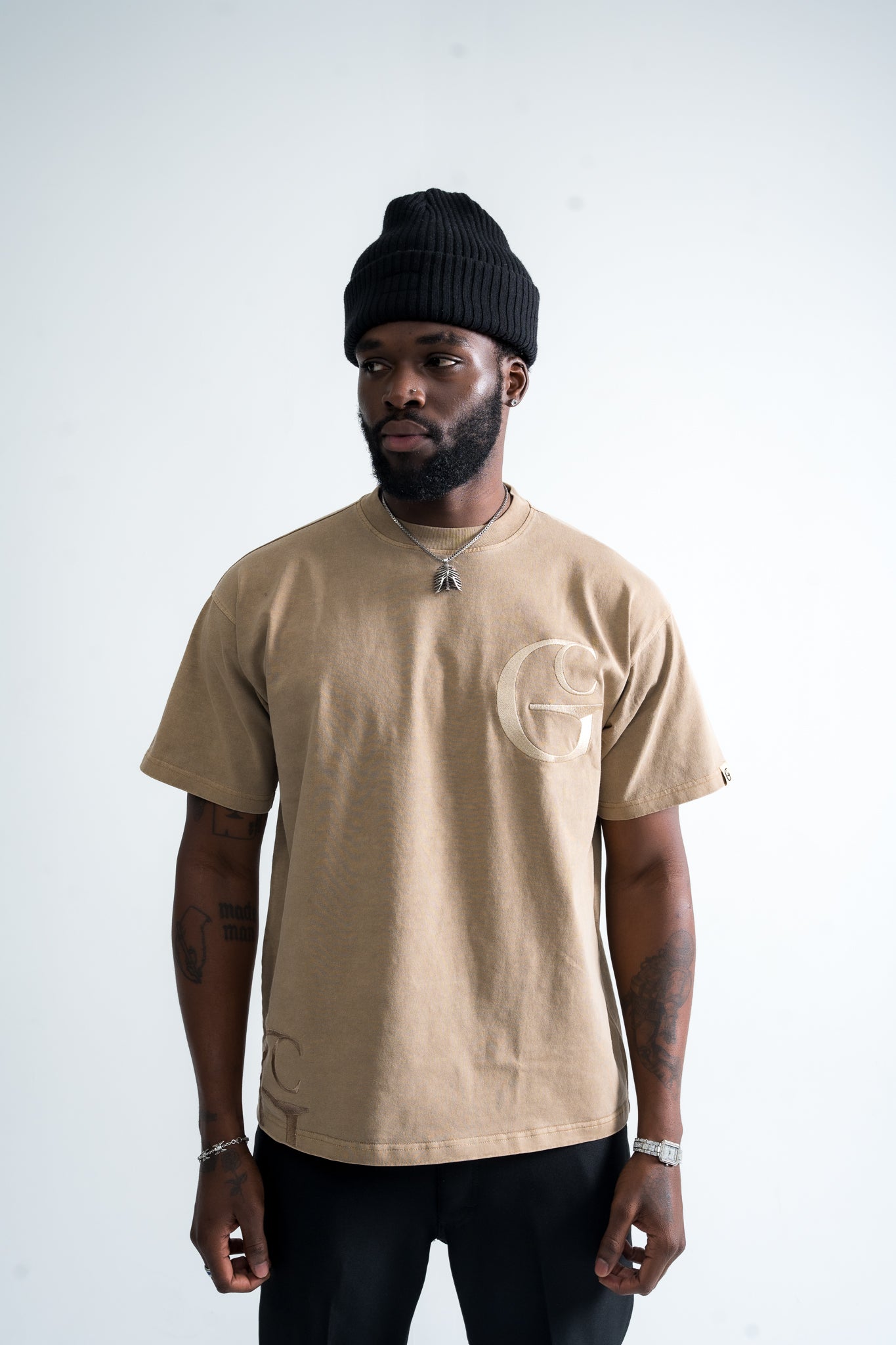 Cider/ birch shadow logo oversized tee