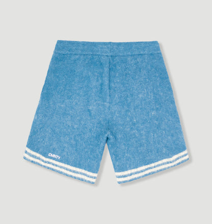 Mohair short- Cerulean/Ivory