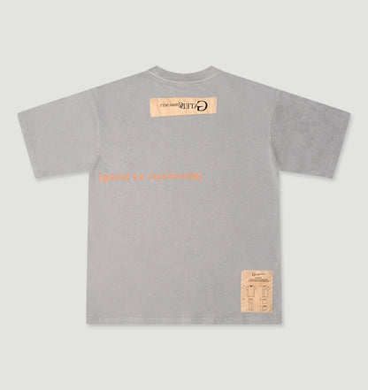 Oyster grey /birch shadow logo oversized tee