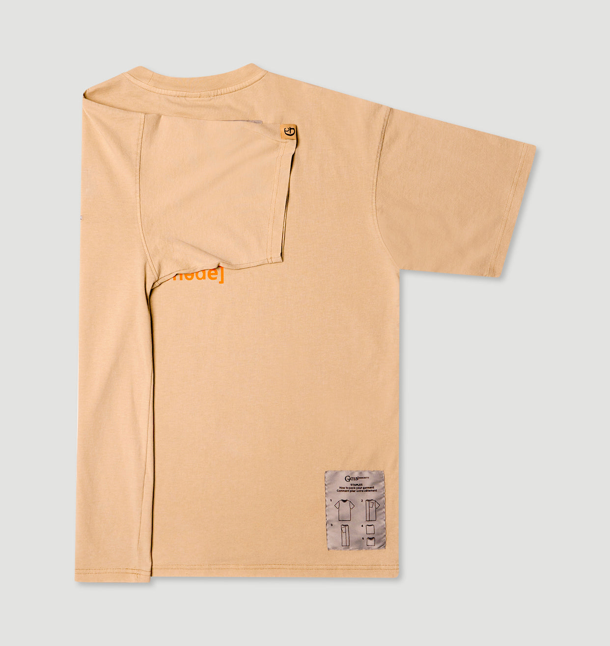 Birch/oyster grey shadow logo tee