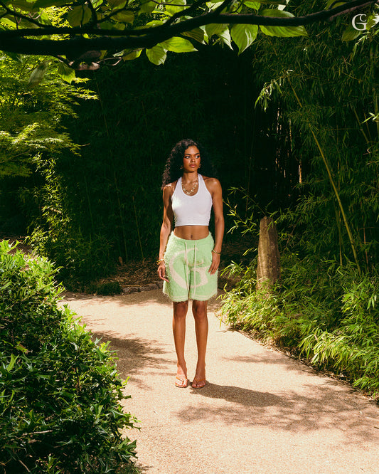 Matcha Mohair Short (Matcha/Ivory)